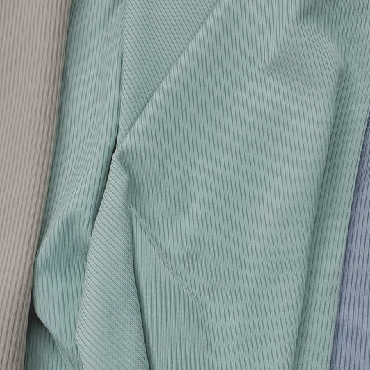 Ribbed Fabric In A Light Green Color