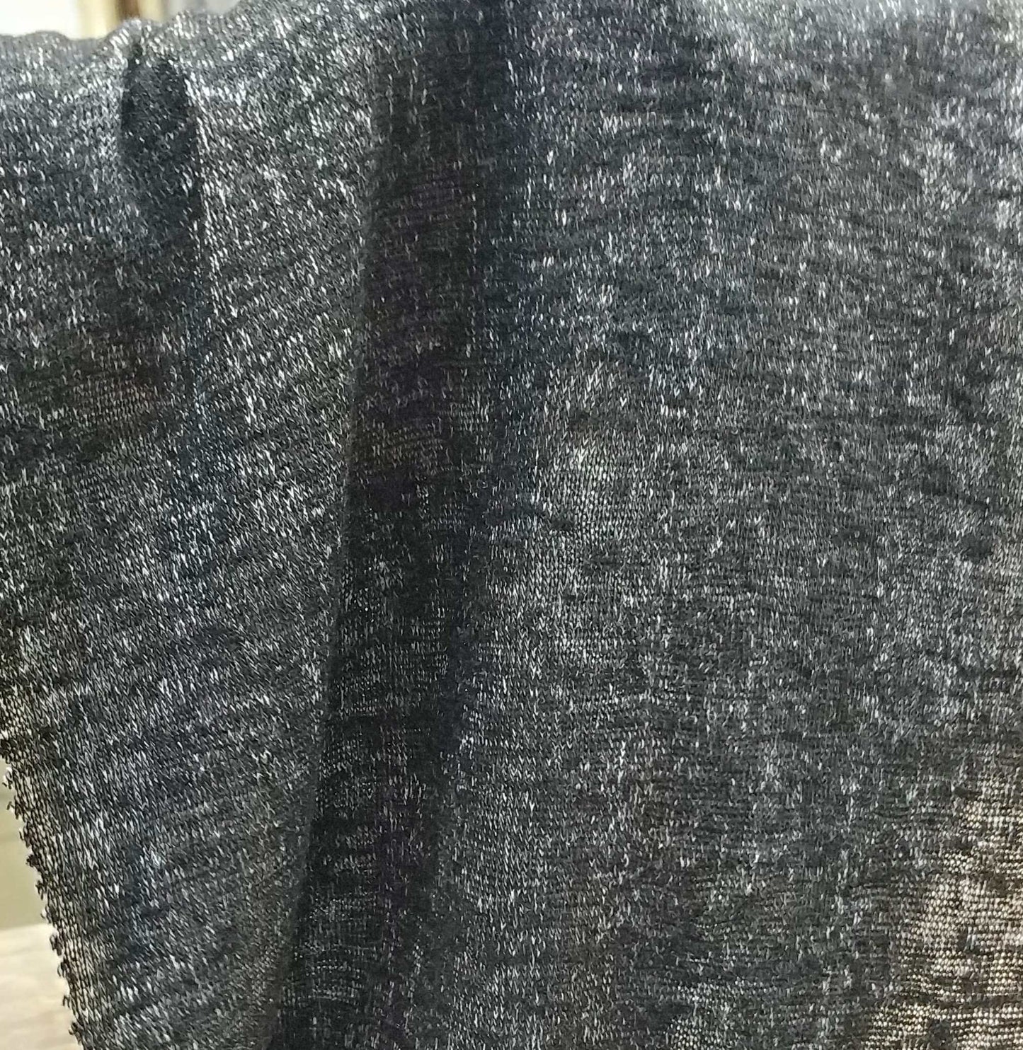 Semi‑Sheer Knit Fabric In Black