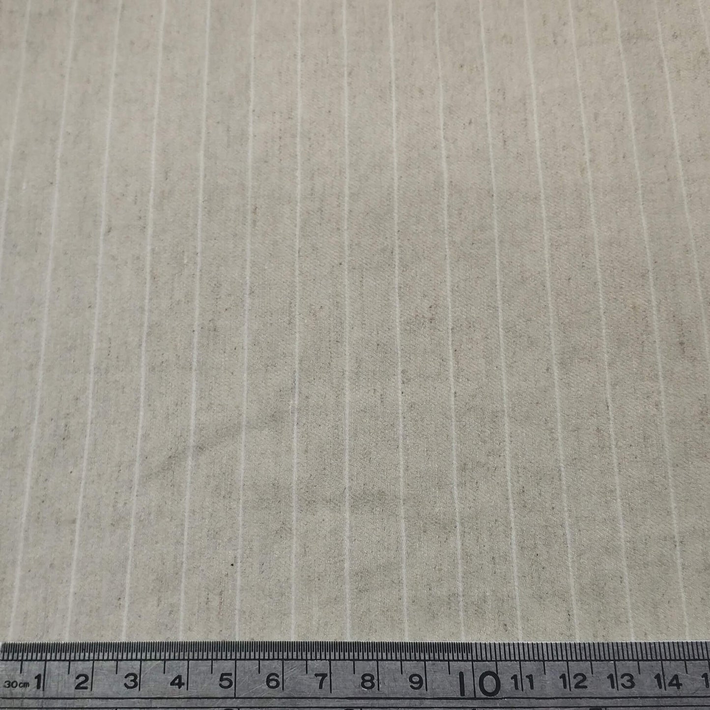 Bengaline Fabric In Beige Color With White Stripes