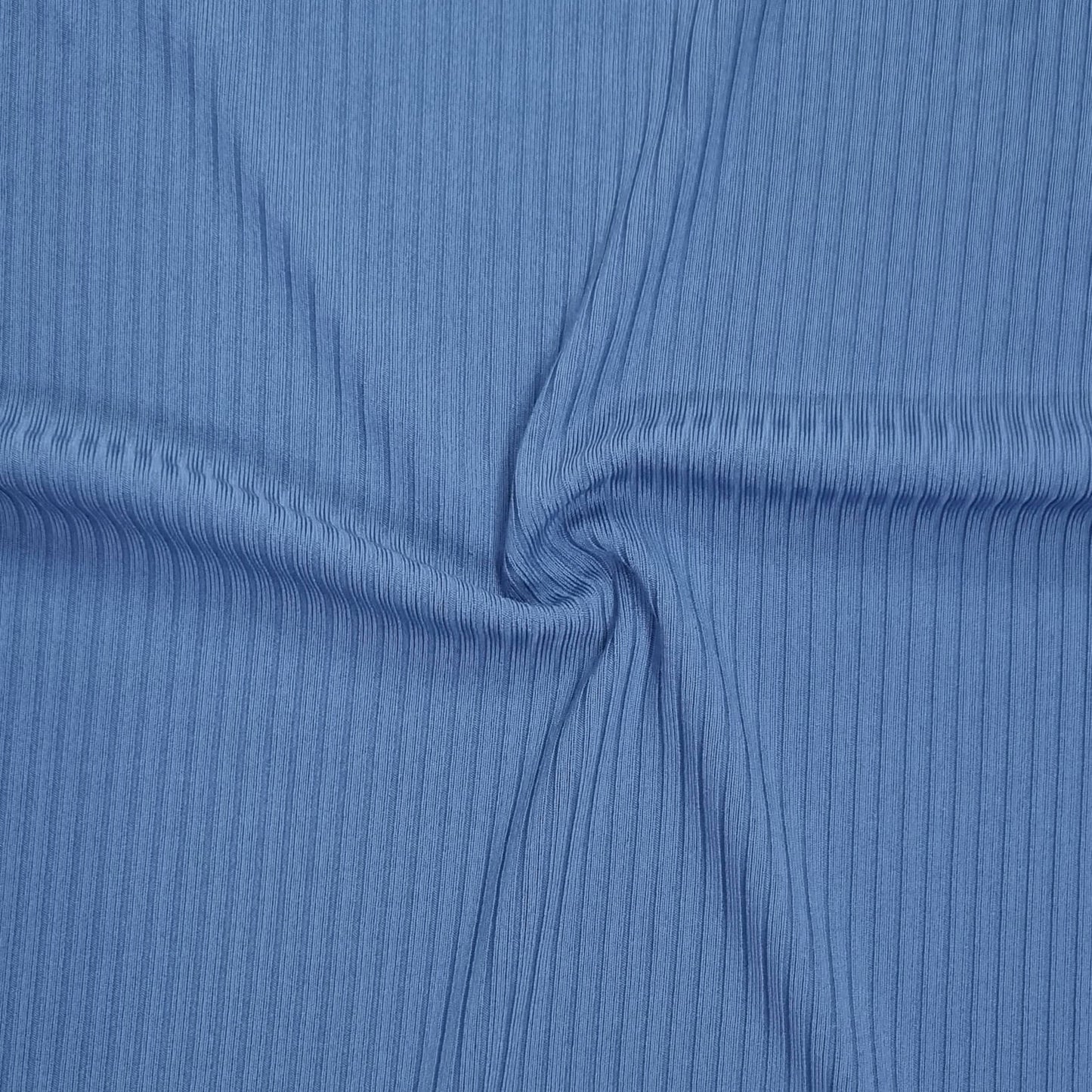 Blue Ribbed Knit Fabric