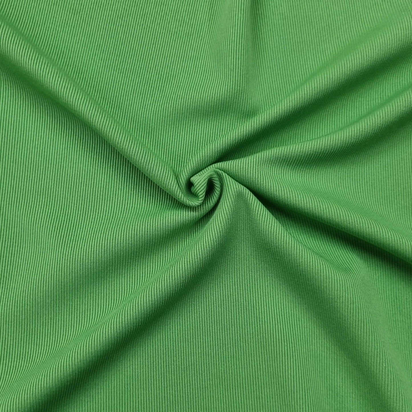 Fine Green Ribbed Fabric