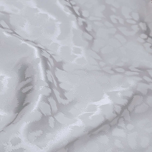 Satin Fabric Featuring Leopard Print In Ivory