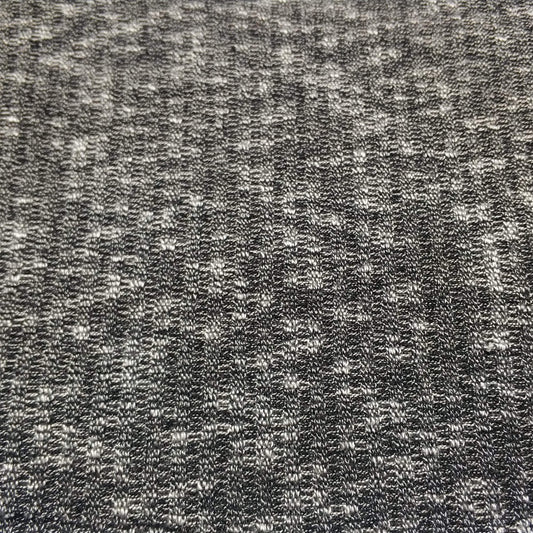 Rib Knit Fabric In Black With White Spots