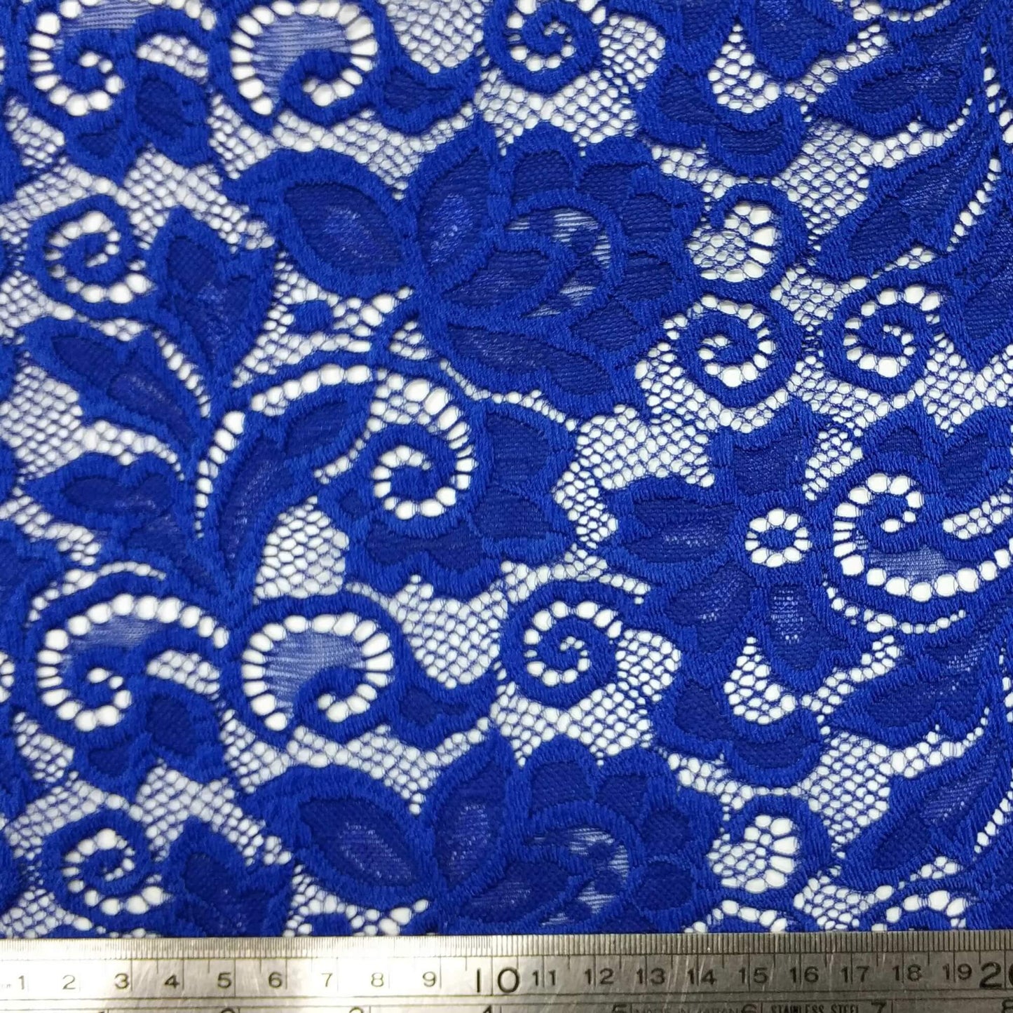 Stretch Nylon Lace Knit – Blue