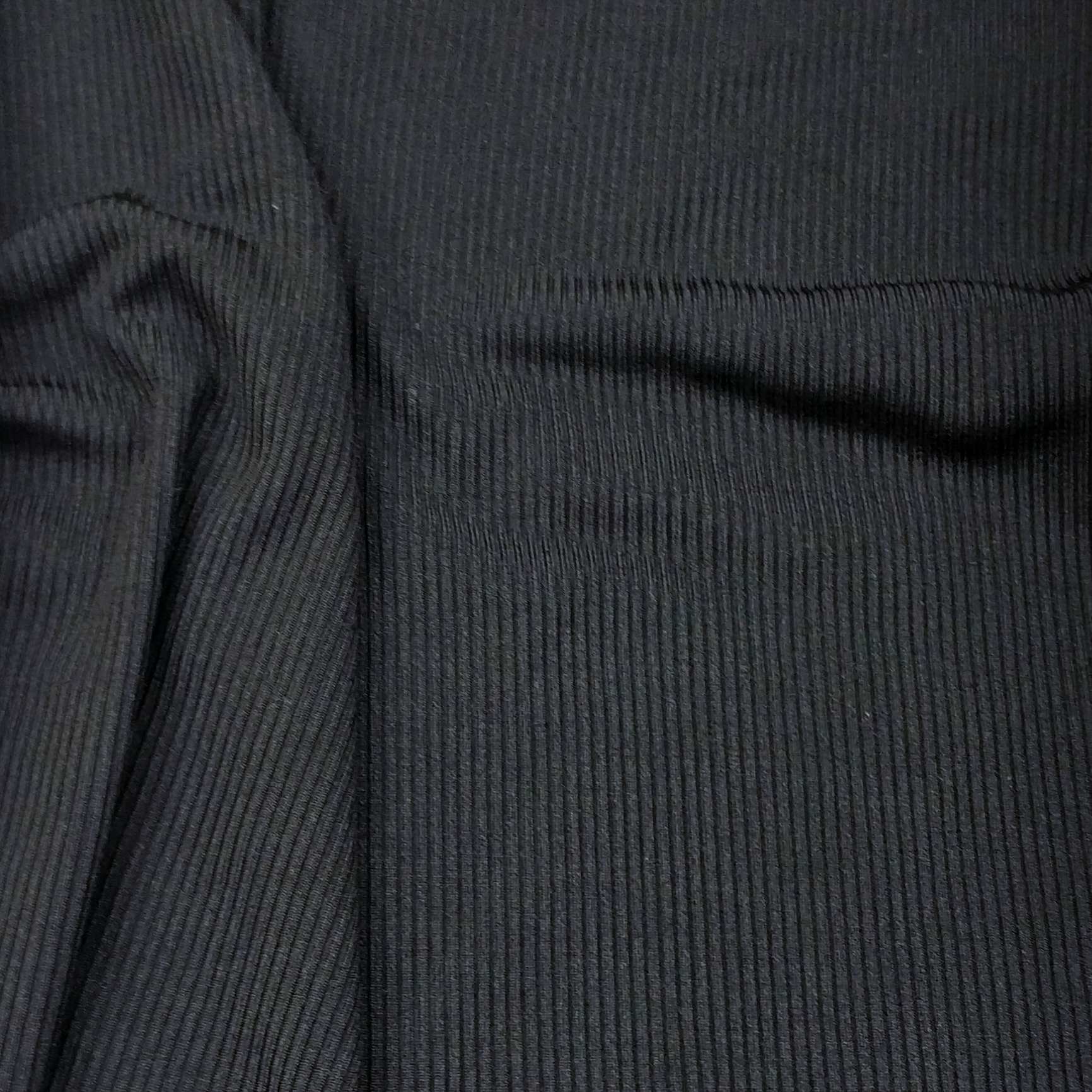 Ribbed Fabric In A Black Color 