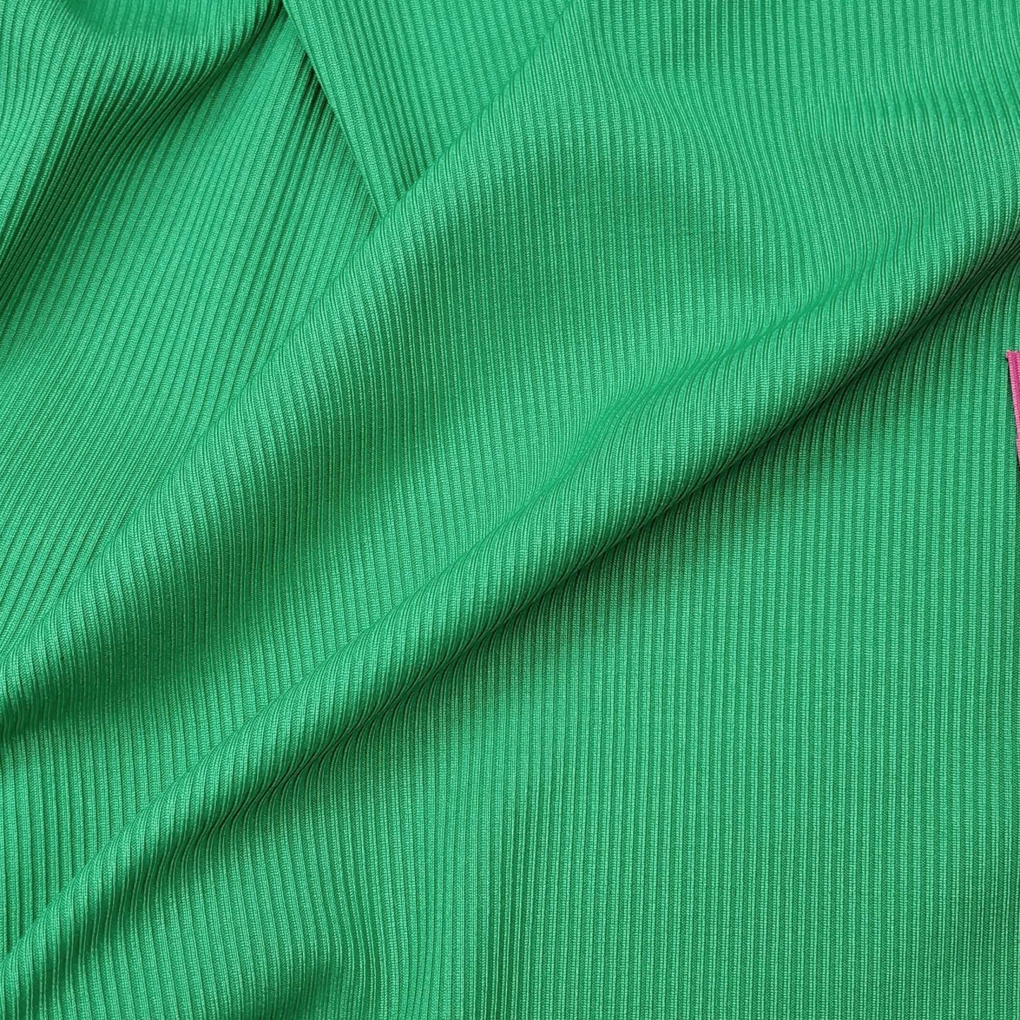 Ribbed Fabric In A Green Color 