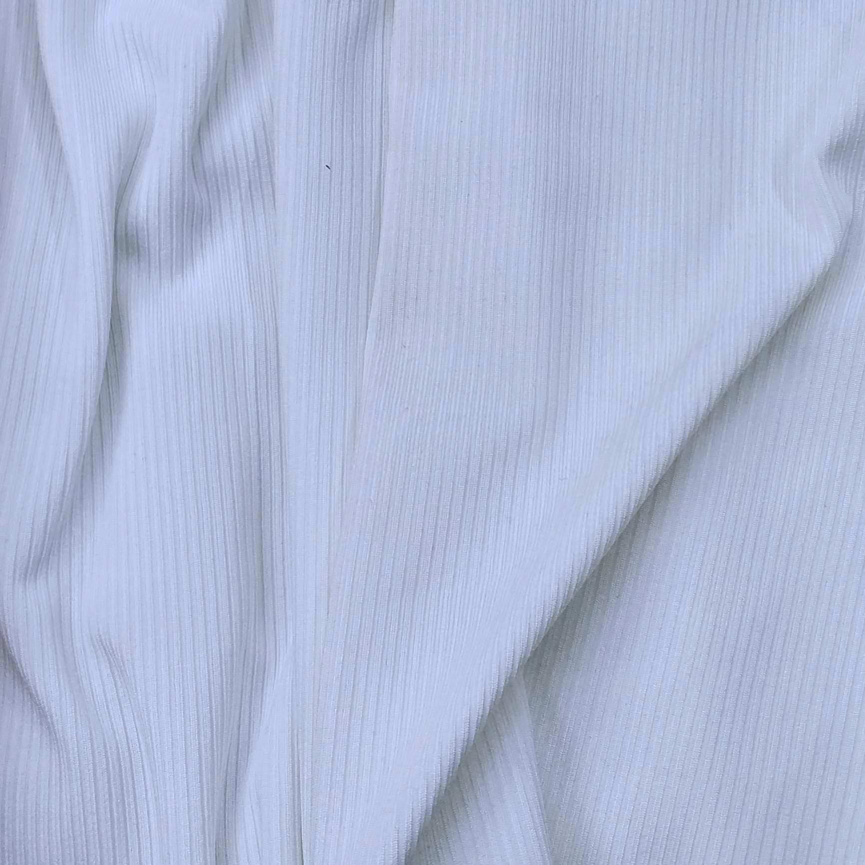 Ribbed Fabric In A White Color 