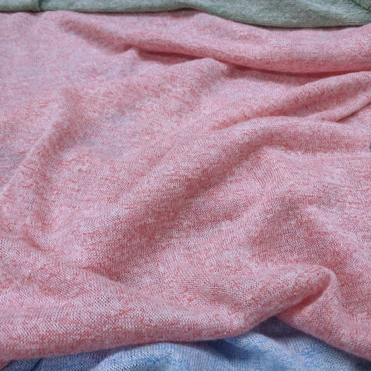 Mélange Knit Fabric In Pink