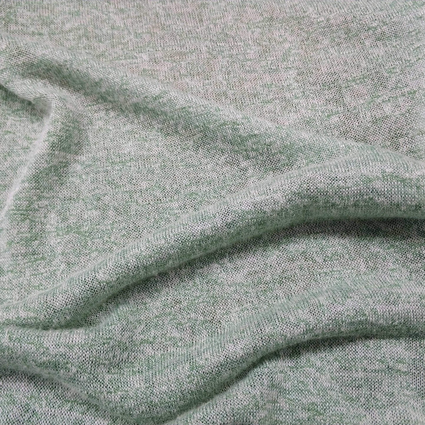 Mélange Knit Fabric In Green