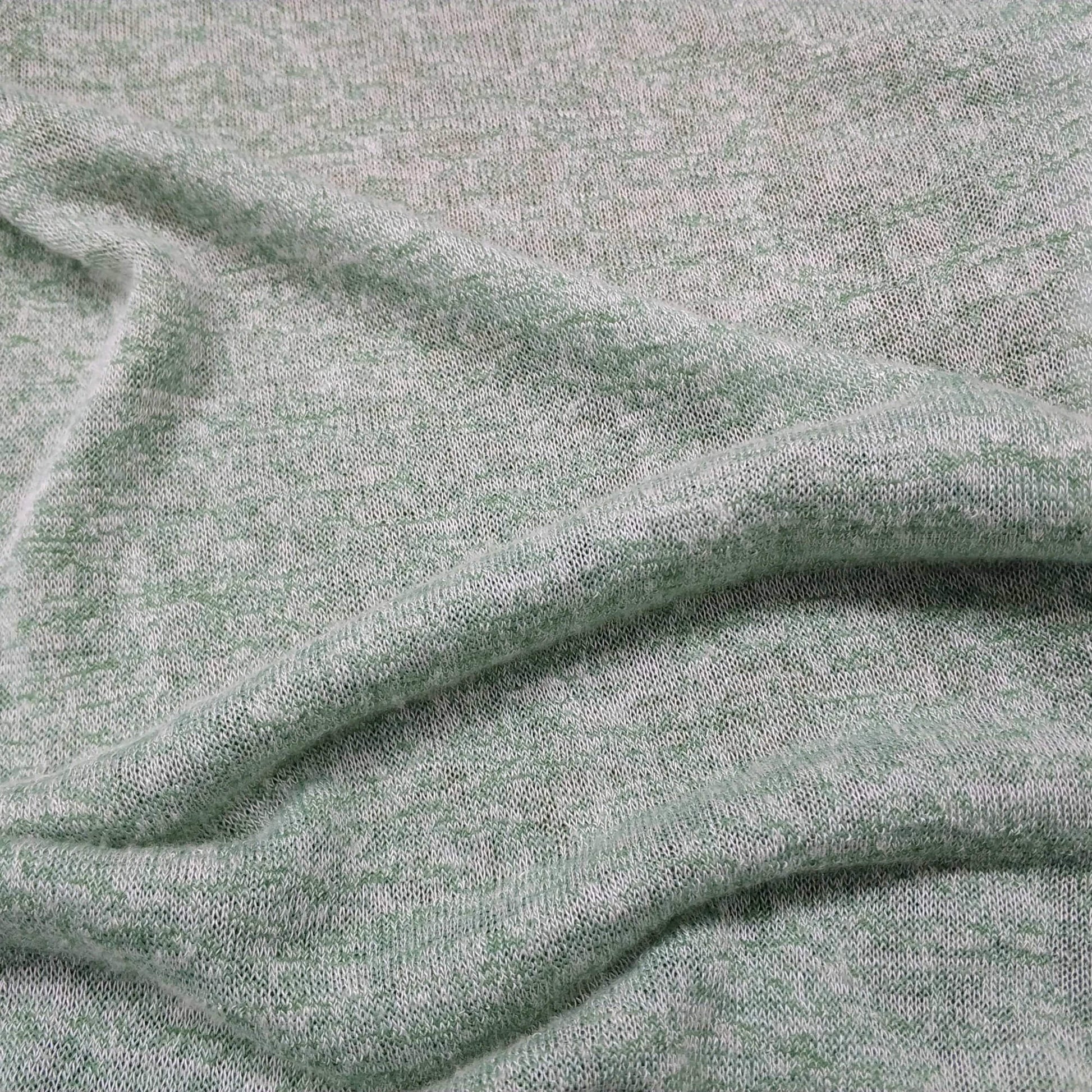 Mélange Knit Fabric In Green