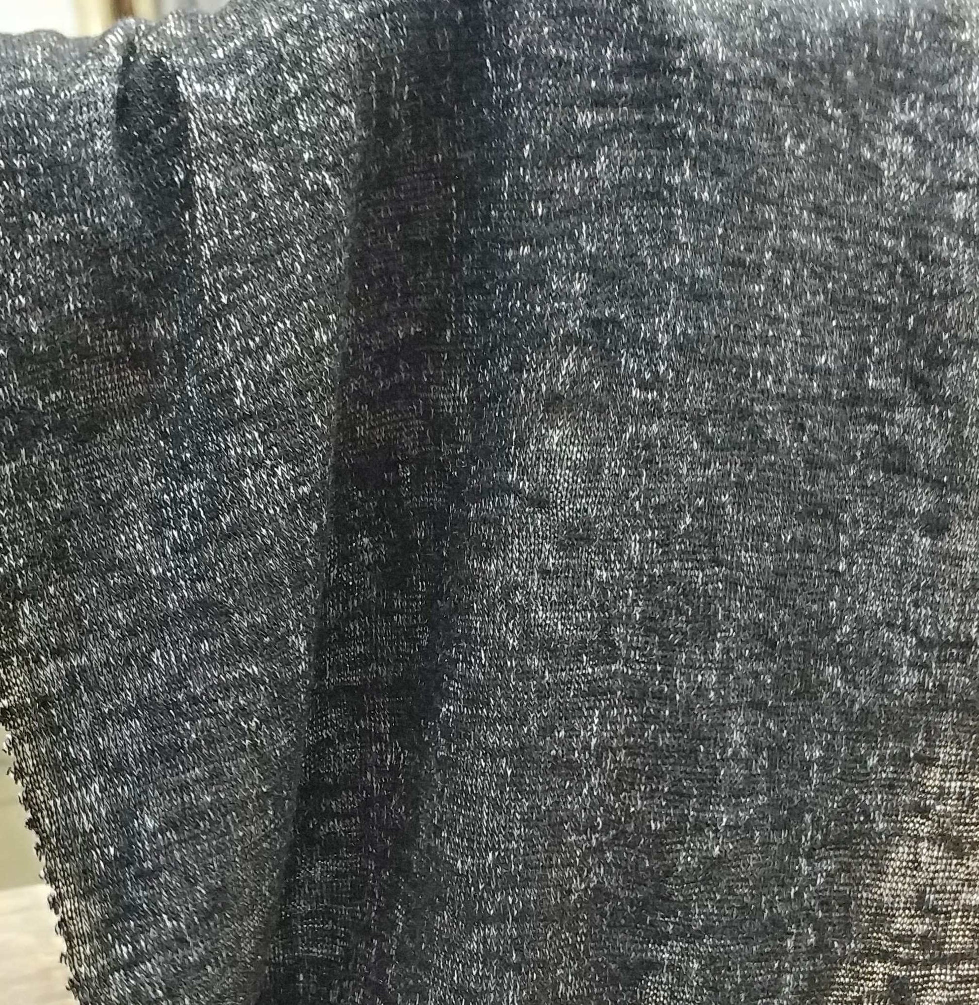 Semi‑Sheer Knit Fabric In Black