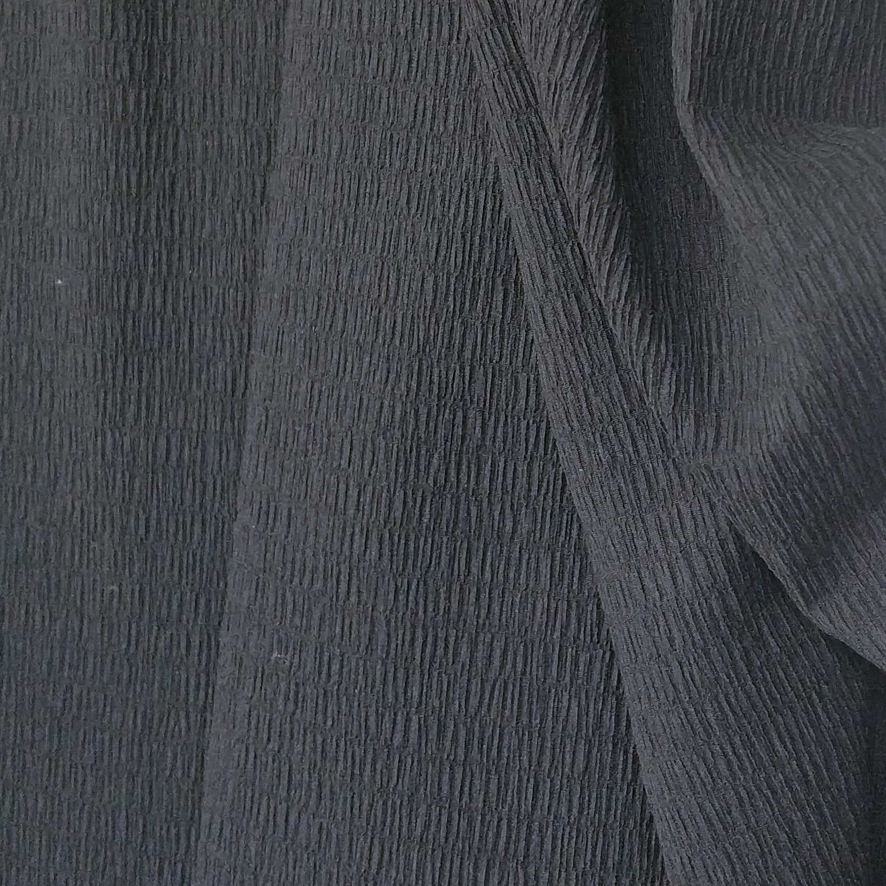 Black Knit With A Crinkled Texture