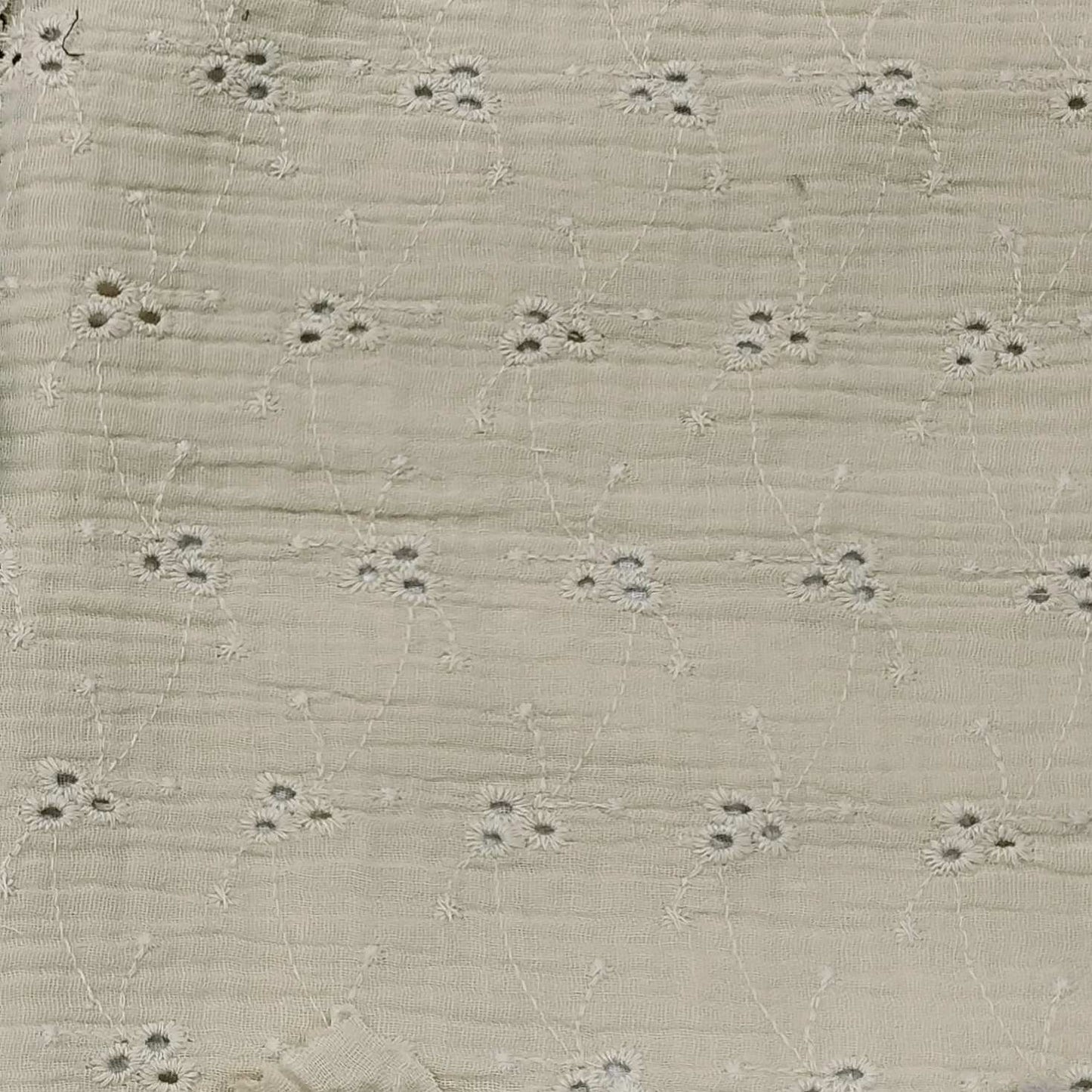 Beige Embroidered Fabric