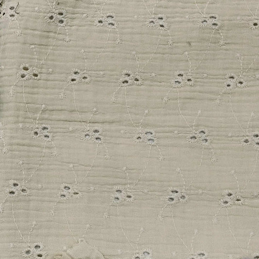 Beige Embroidered Fabric