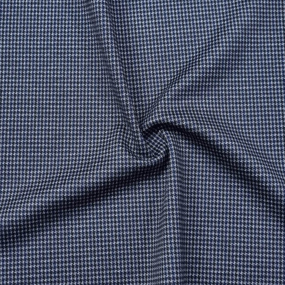 Micro Plaid Fabric In Black And Blue Colors