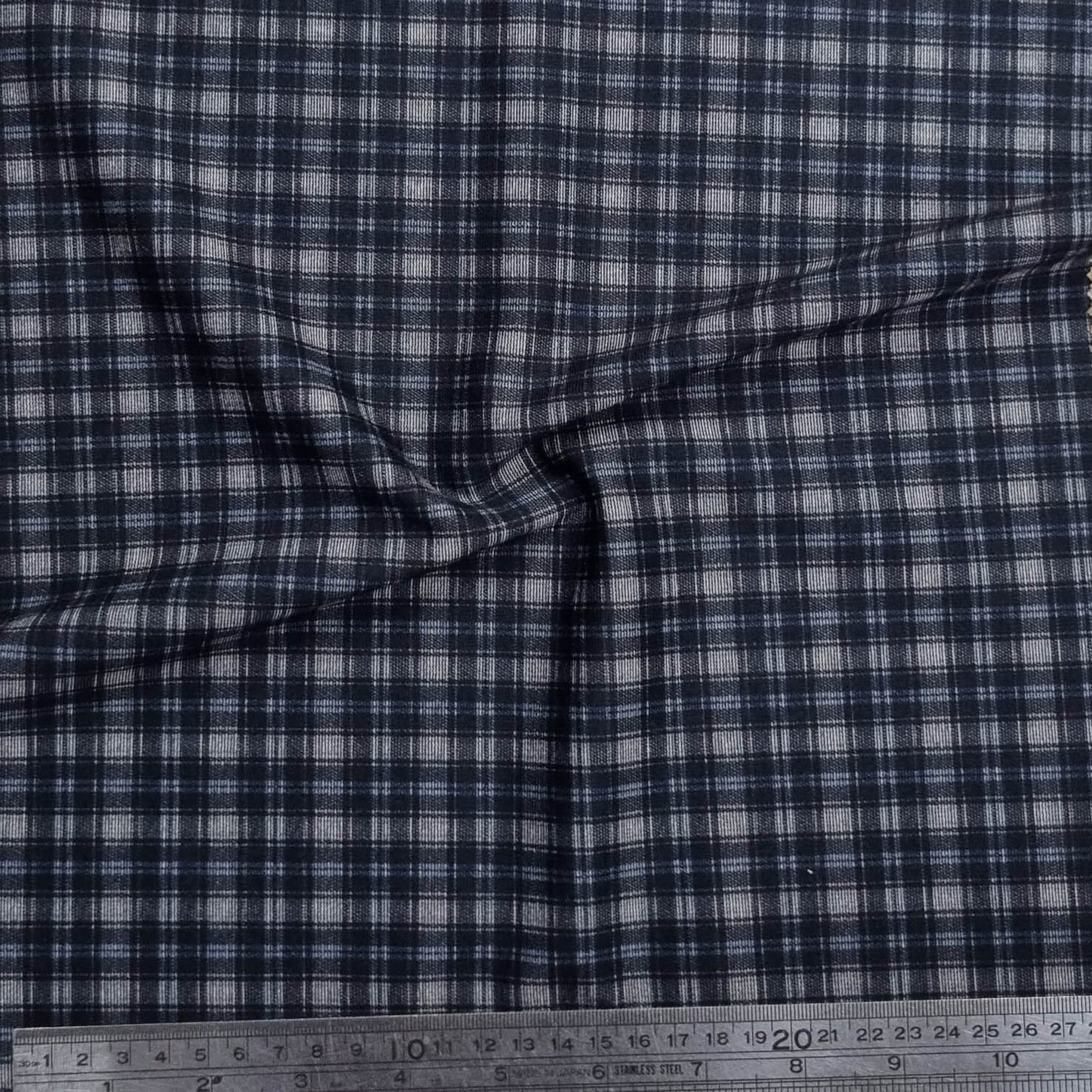 Black And Blue Plaid Fabric