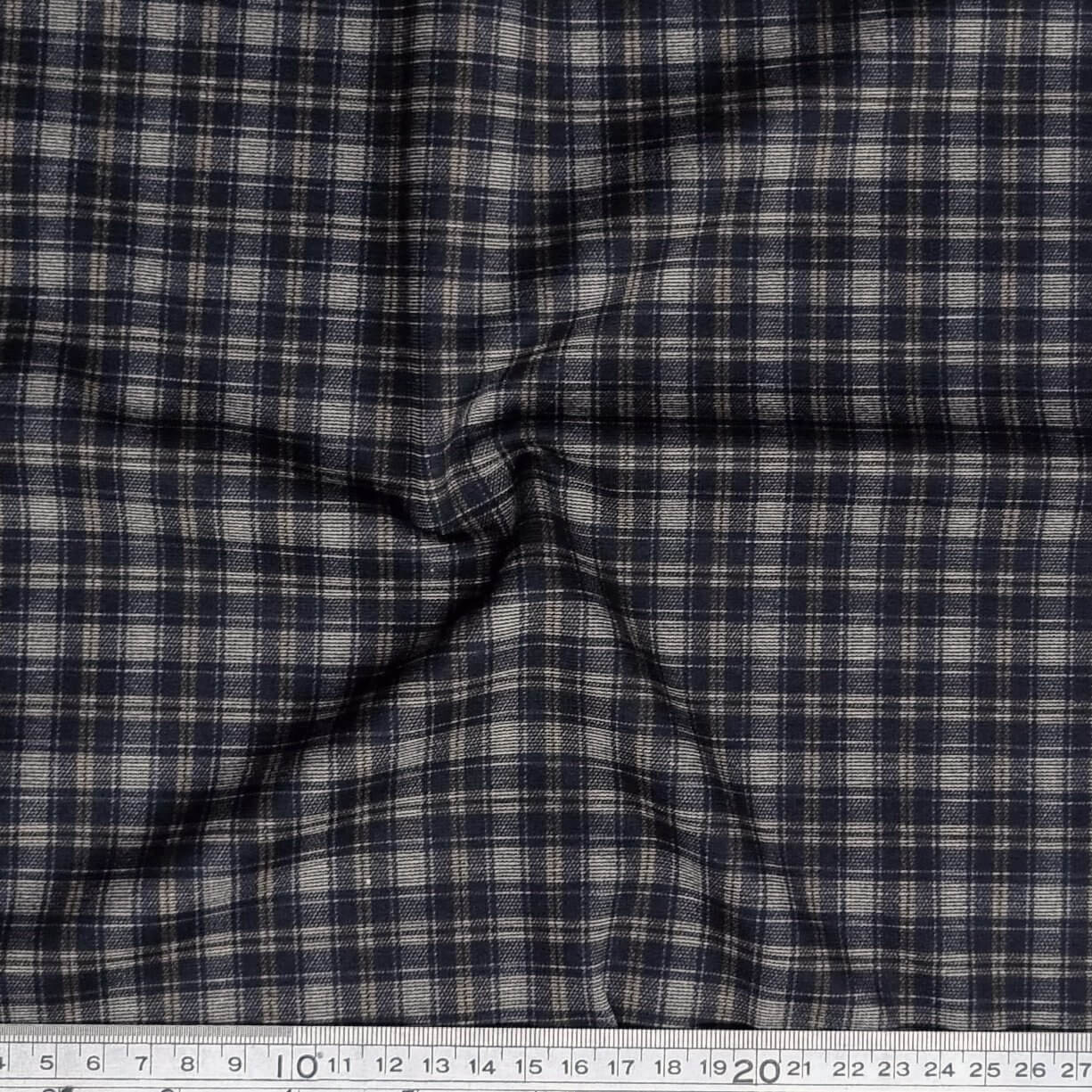 Black and Camel plaid fabric