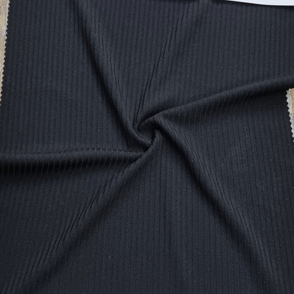 Black Ribbed Knit Fabric