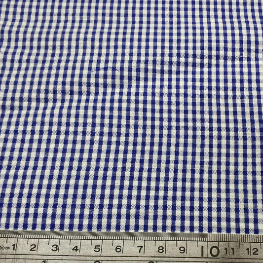 Blue and white checkered fabric
