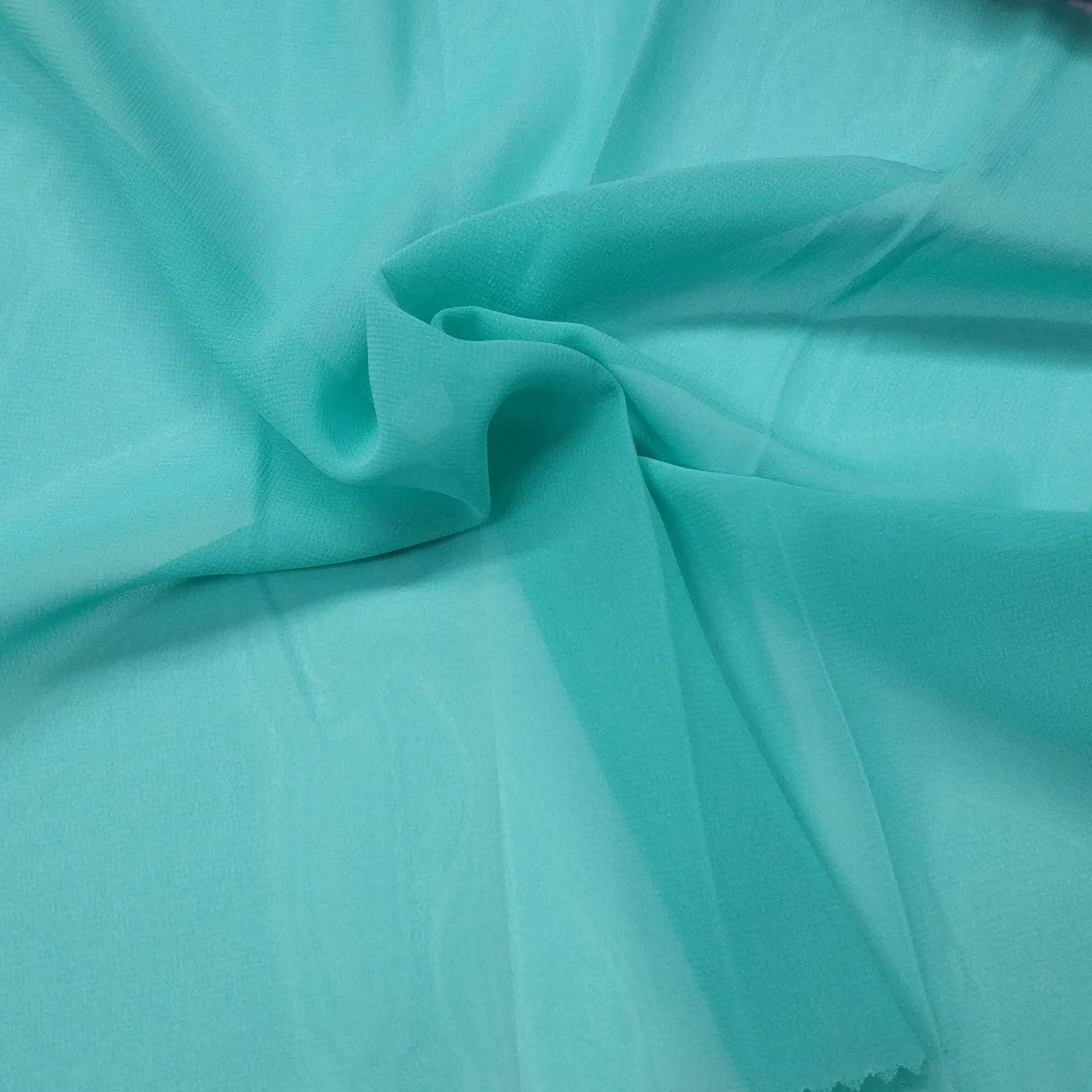 Chiffon Fabric In Mint Turquoise