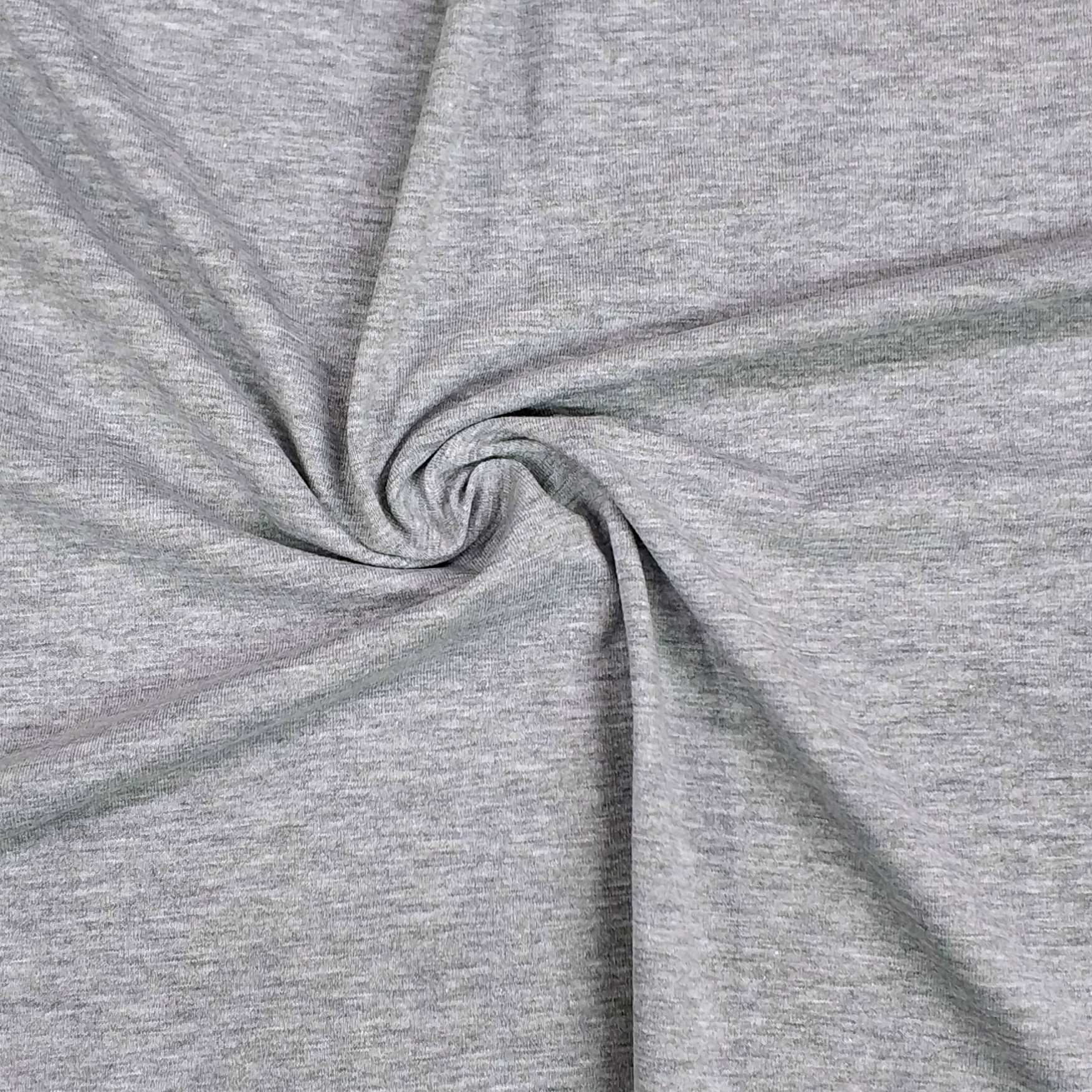Light Gray Melange Cotton Lycra Jersey Knit