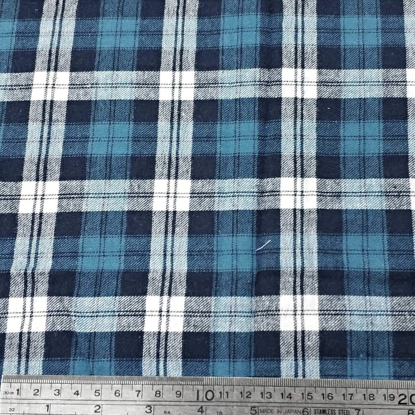 Blue And White Plaid Fabric 