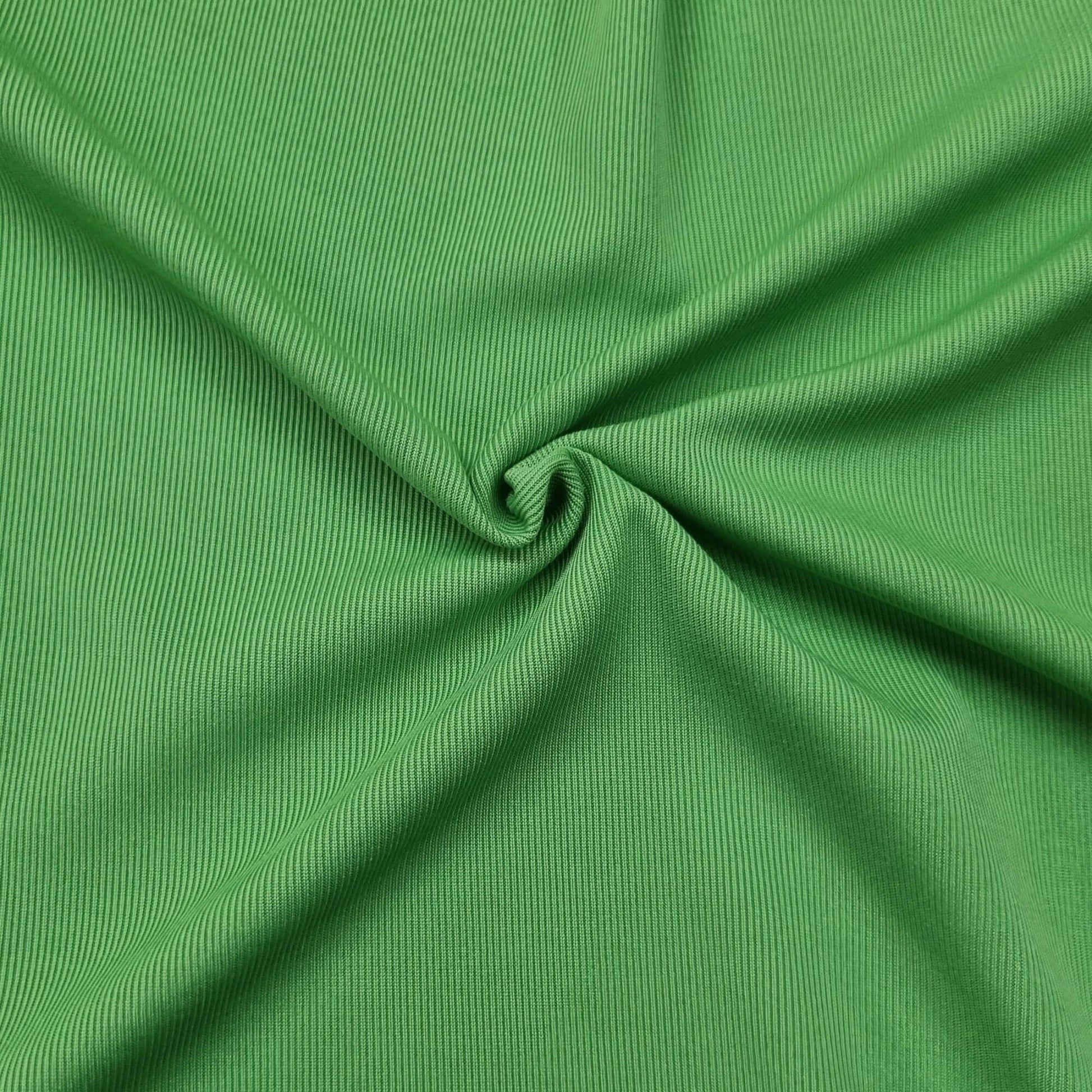 Fine Green Ribbed Fabric
