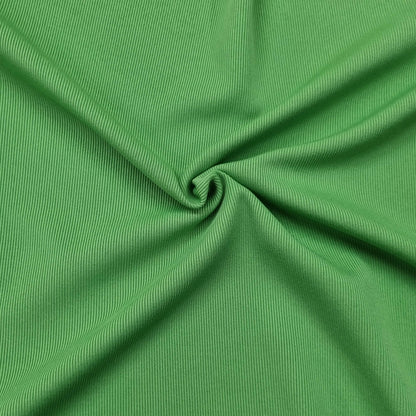 Fine Green Ribbed Fabric