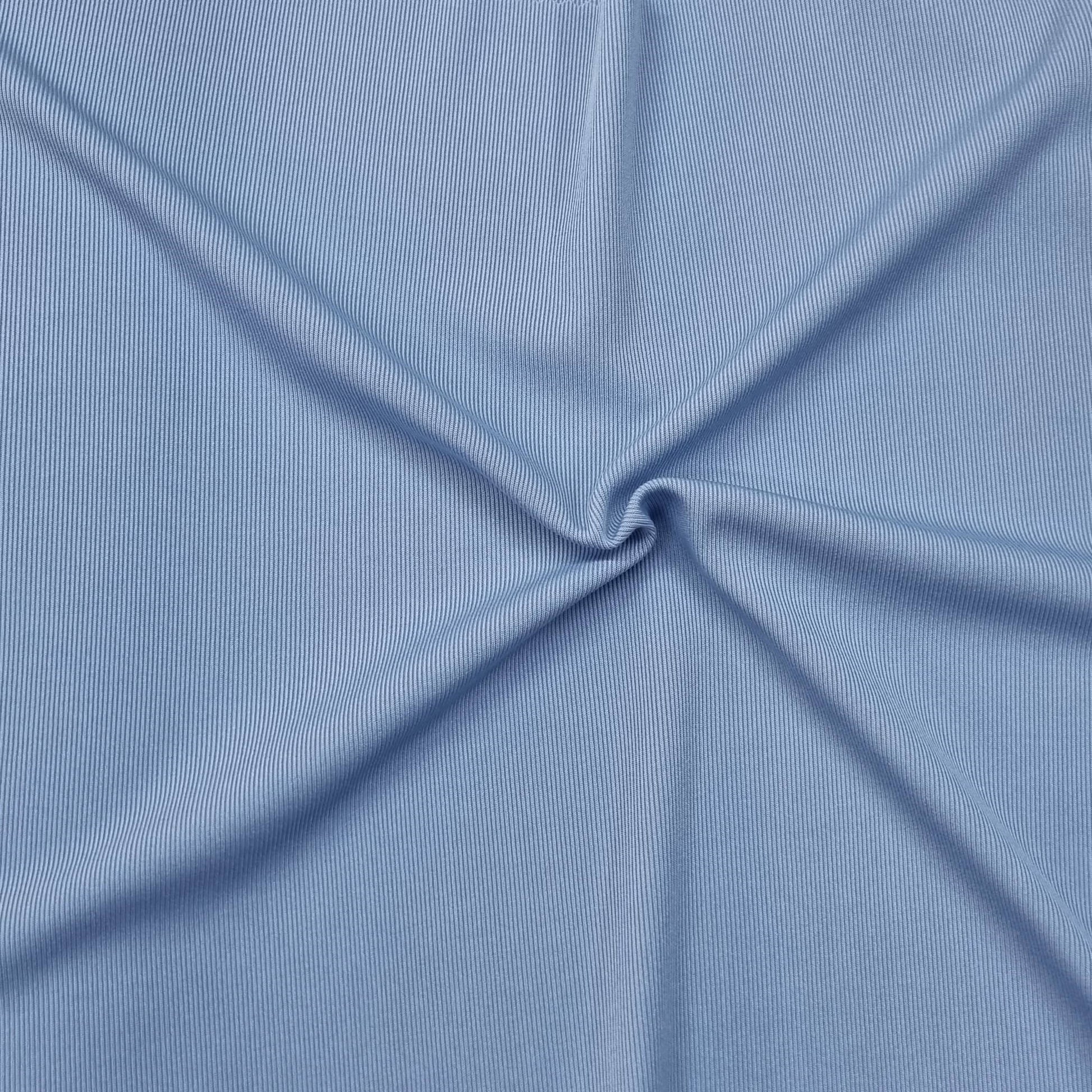 Fine Sky Blue Ribbed Fabric