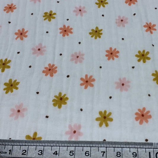 Floral patterned fabric on a white bakround