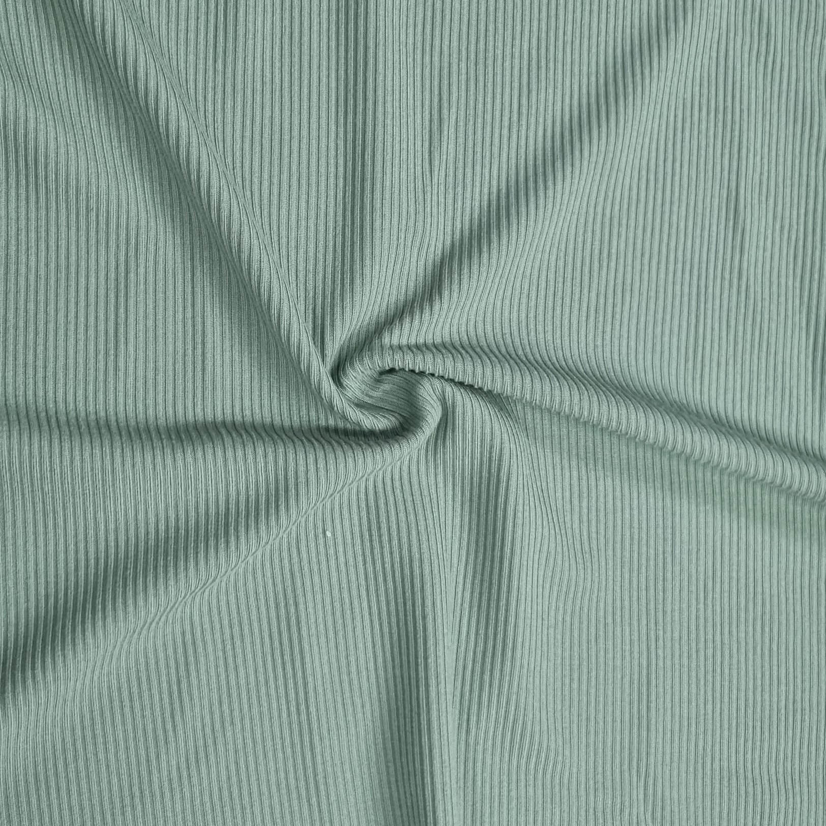 Green Rib Knit Fabric