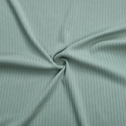 Green Ribbed Knit Fabric