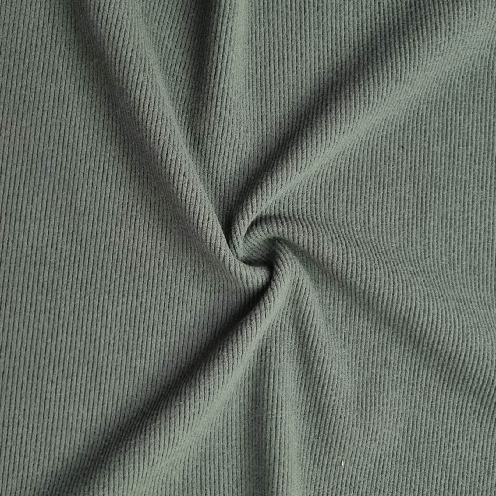 green ribbed fabric