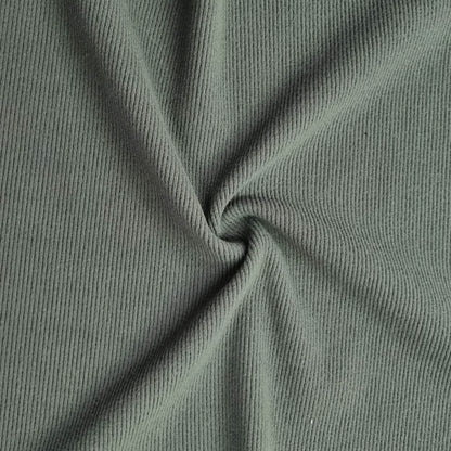 green ribbed fabric