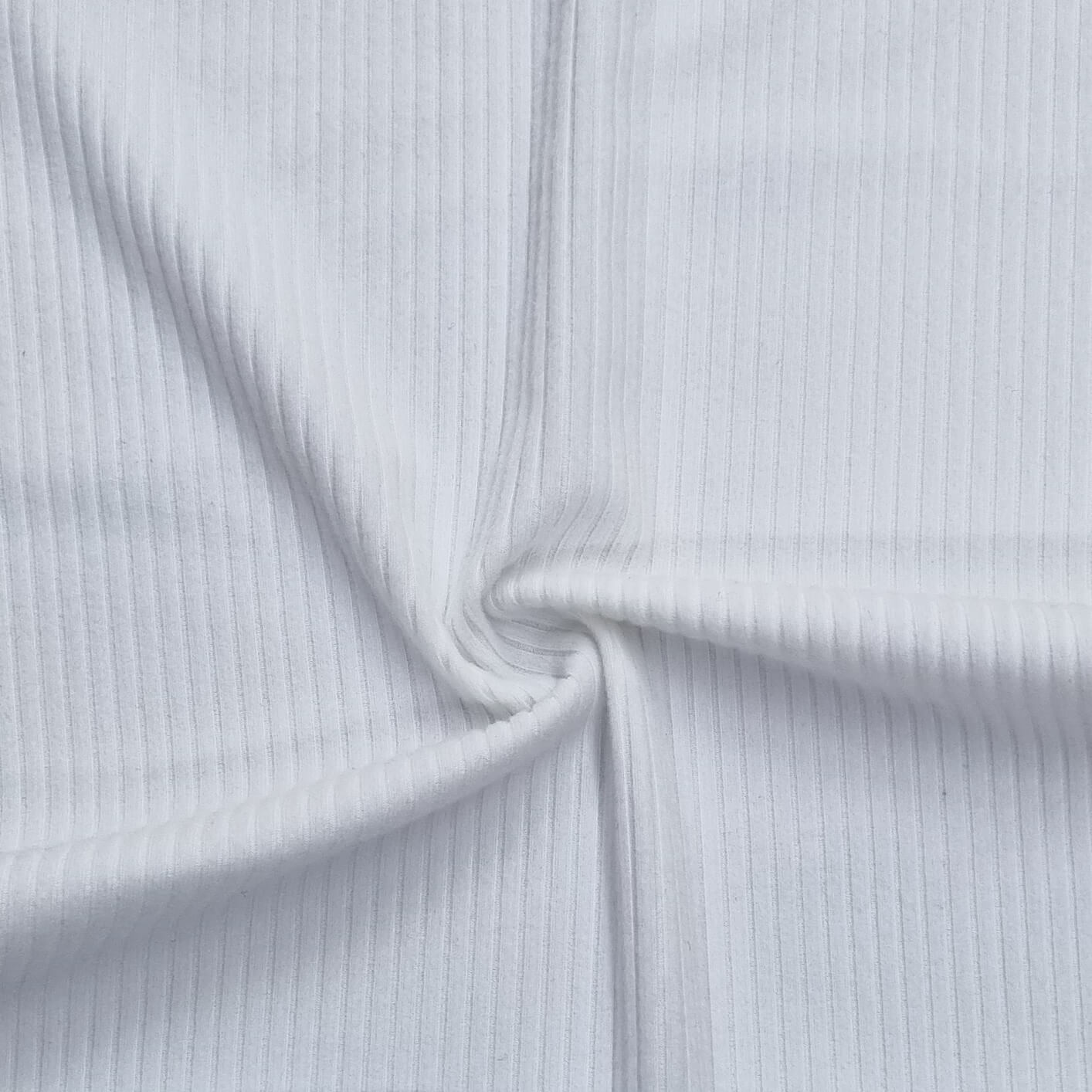 Ivory Brushed Ribbed Lycra