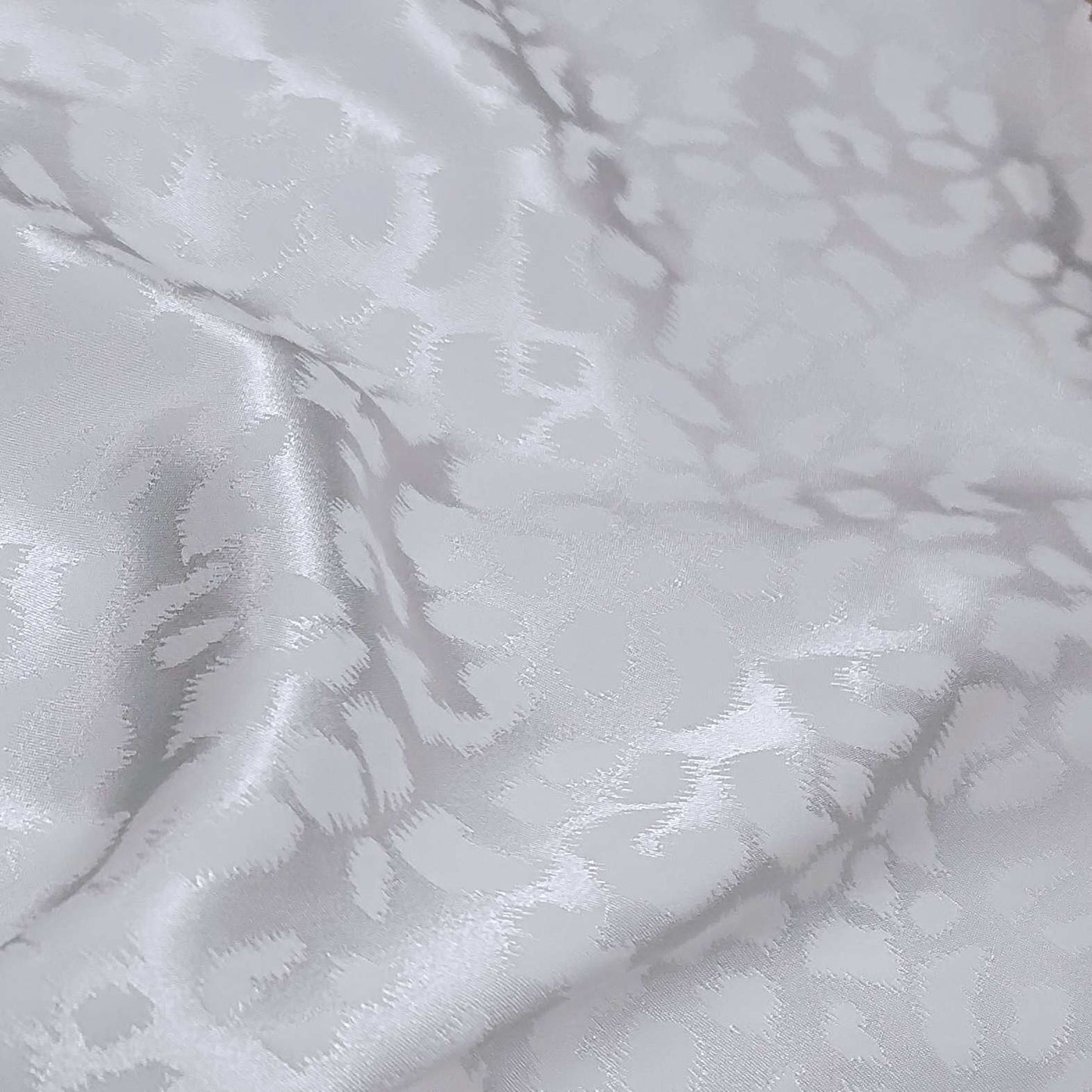  Satin Fabric Featuring Leopard Print In Ivory