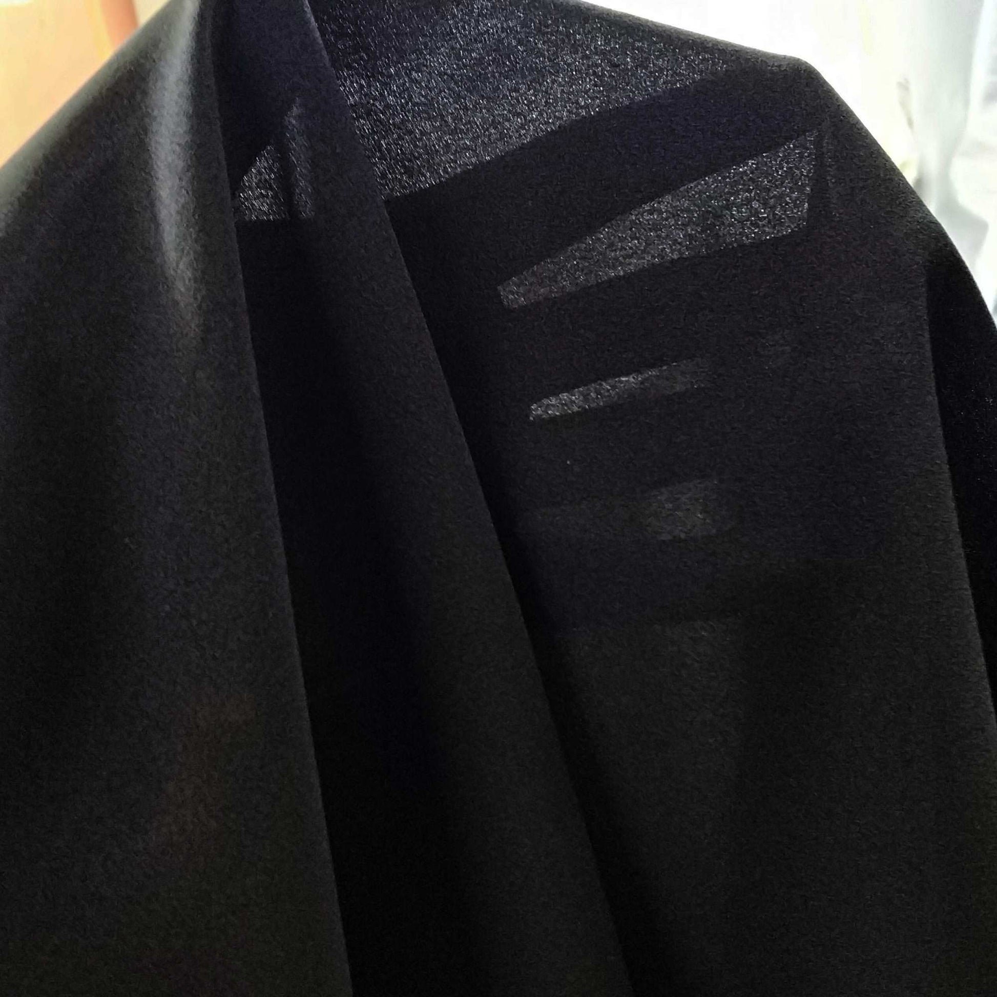 Black Semi‑Sheer Crepe Fabric