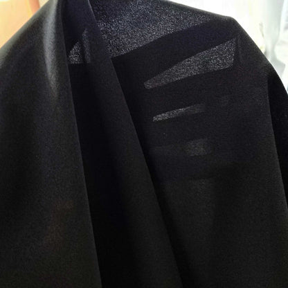 Black Semi‑Sheer Crepe Fabric