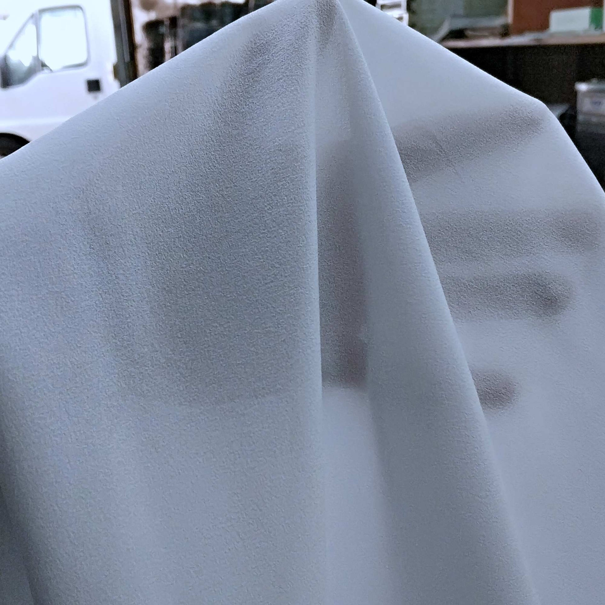 White Semi‑Sheer Crepe Fabric