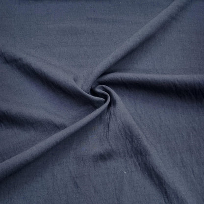 Lightly Crinkled Linen‑Look Fabric In Black