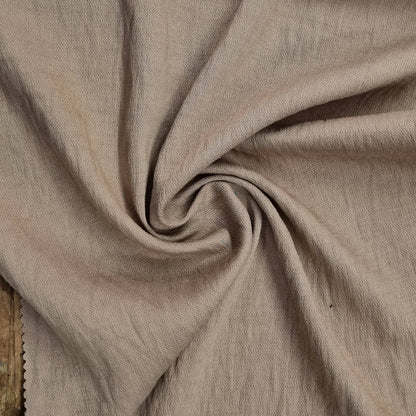 Lightly Crinkled Linen‑Look Fabric In Light Brown