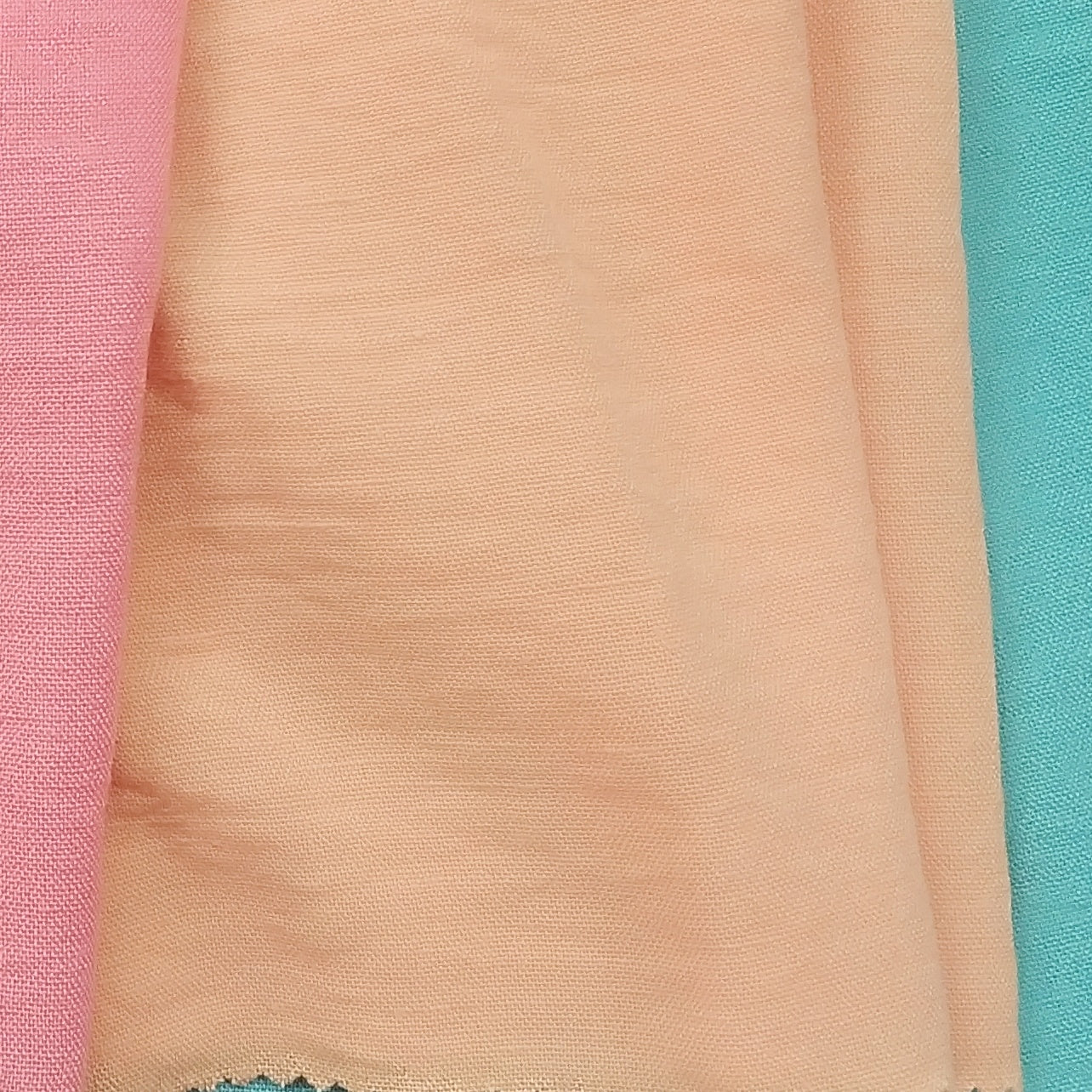 Linen‑Look Woven Fabric In Orange Color