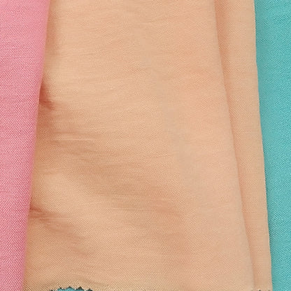 Linen‑Look Woven Fabric In Orange Color