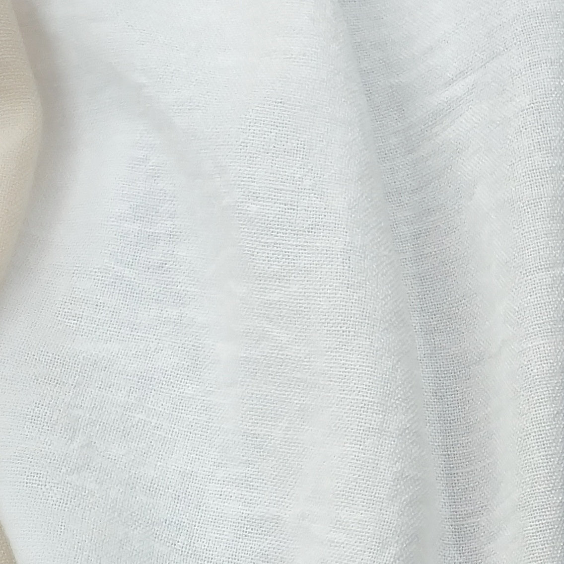 Linen‑Look Woven Fabric In White color