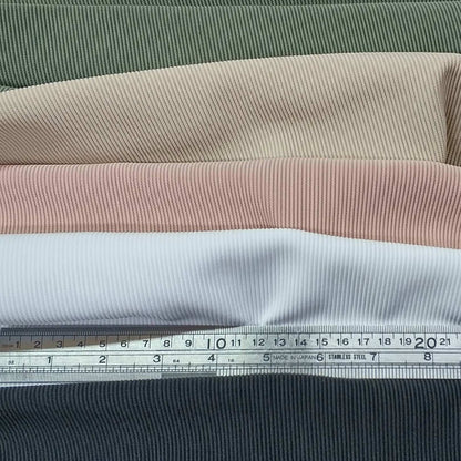 Collection of ribbed knit fabrics in various colors