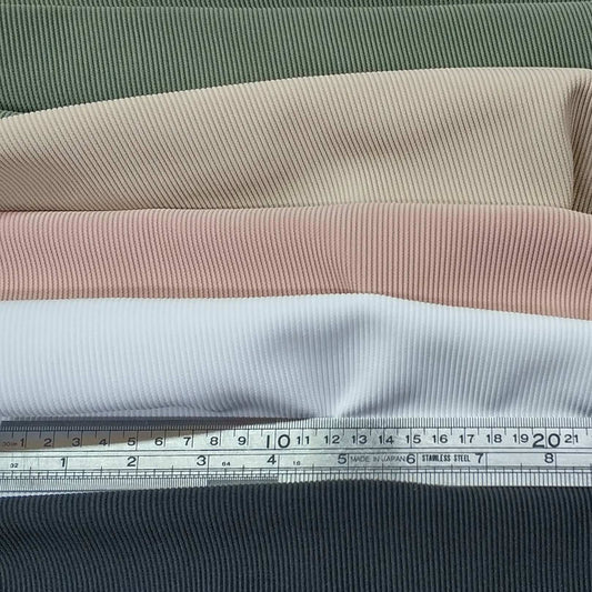 Collection of ribbed knit fabrics in various colors