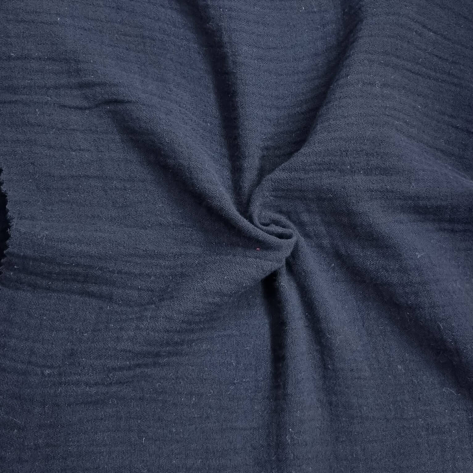 Black Muslin Double Gauze Cotton Fabric 