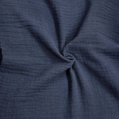 Black Muslin Double Gauze Cotton Fabric 