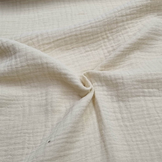 Light Beige Muslin Double Gauze Cotton Fabric 