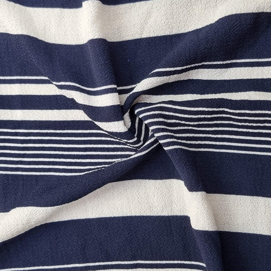 navy and white striped fabric